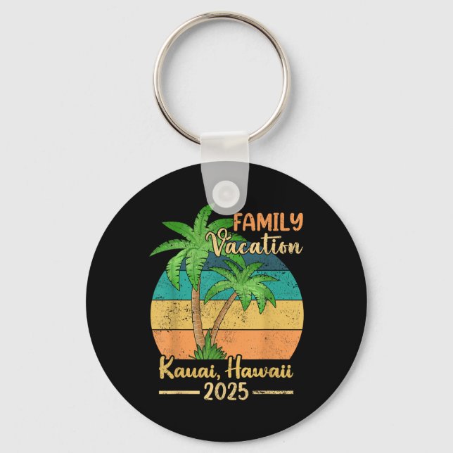 Kauai Hawaii Beach Family Vacation 2025 Summer  Keychain (Front)