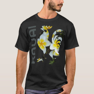 Kauai Hawaii Chicken Rooster Flower Design cook  T-Shirt