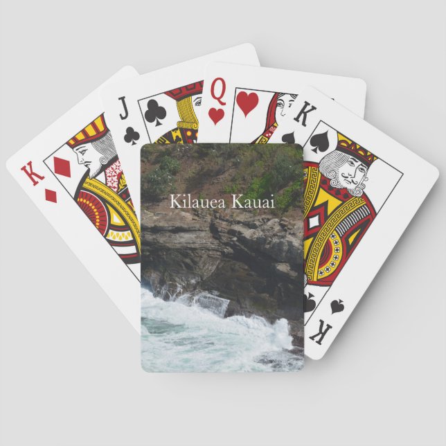 Kauai Hawaii Cliffs at Kilauea Ocean  Playing Cards (Back)