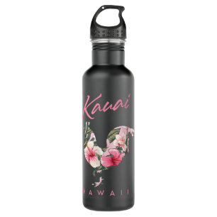 Kauai Hawaii Flower Hibiscus Chicken Lover Souveni 710 Ml Water Bottle