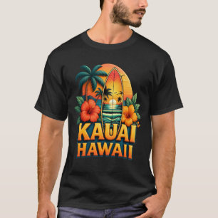 Kauai Hawaii Hibiscus Flower Surf Hawaiian Surfing T-Shirt