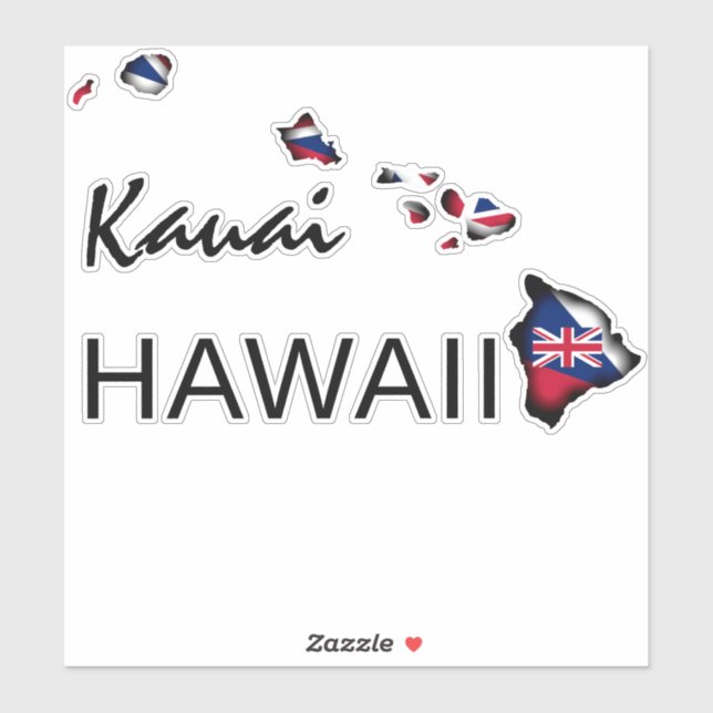 KAUAI - HAWAII ISLANDS HI Flag BLK (Sheet)