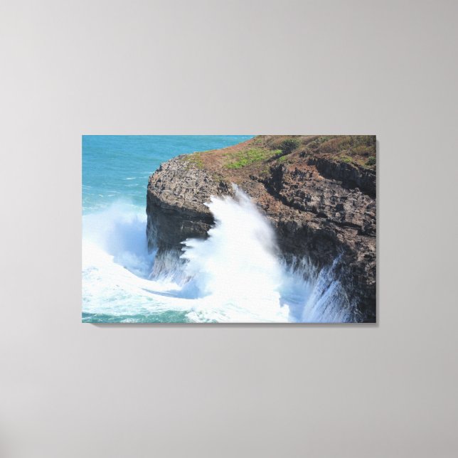 Kauai Hawaii Kilauea Ocean waves Canvas Print (Front)
