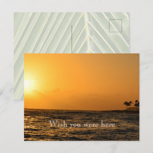 Kauai Hawaii Koloa Ocean Sunset Postcard (Front/Back)