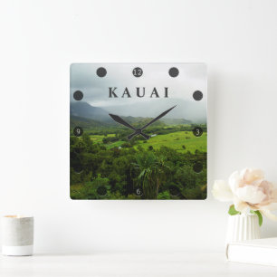 Kauai, Hawaii Landscape Scene Square Wall Clock
