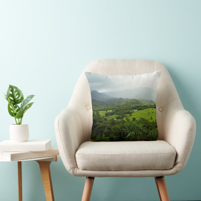Kauai, Hawaii Landscape Scene Throw Pillow (Chair)