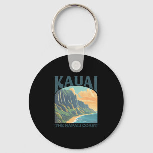 Kauai Hawaii Na Pali Coast Vintage Beach Keychain