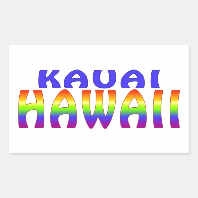 Kauai Hawaii rainbow words Sticker (Front)