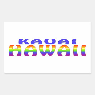 Kauai Hawaii rainbow words Sticker