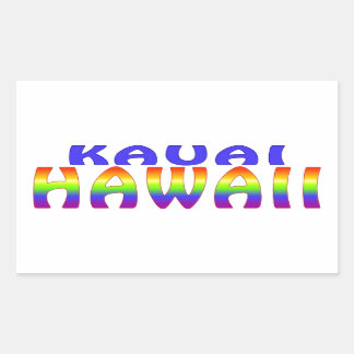 Kauai Hawaii rainbow words Sticker