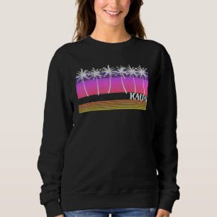 Kauai Hawaii Retro Style Vintage Beach Surf Sunset Sweatshirt