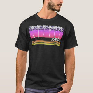 Kauai Hawaii Retro Style Vintage Beach Surf Sunset T-Shirt
