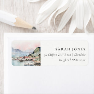 Kauai Hawaii Watercolor Landscape Address
