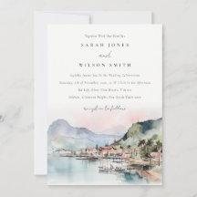 Kauai Hawaii Watercolor Landscape Wedding