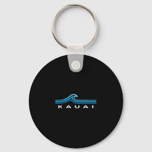 Kauai Hawaii Waves Vintage Mens Womens Girls Boys Keychain