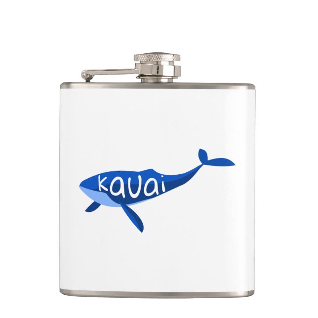 Kauai Hawaii Whale Hip Flask (Front)