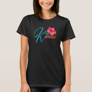 Kauai Hawaiian Hibiscus Flowers Hawaii Beach Luau  T-Shirt