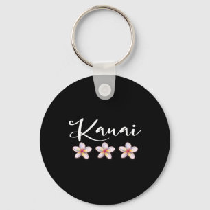 Kauai Hawaiian Plumeria Vacation Luau Shirt Keychain