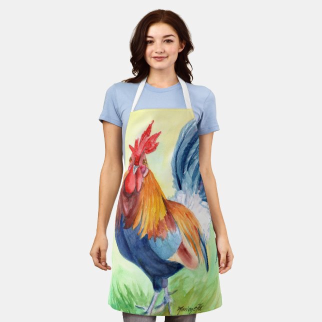 Kauai Island Rooster Kitchen Apron (Worn)