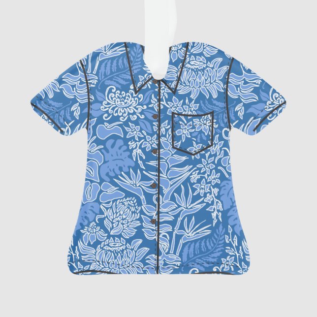 Kauai Morning Hawaiian Protea Floral Aloha Shirt Ornament (Front)