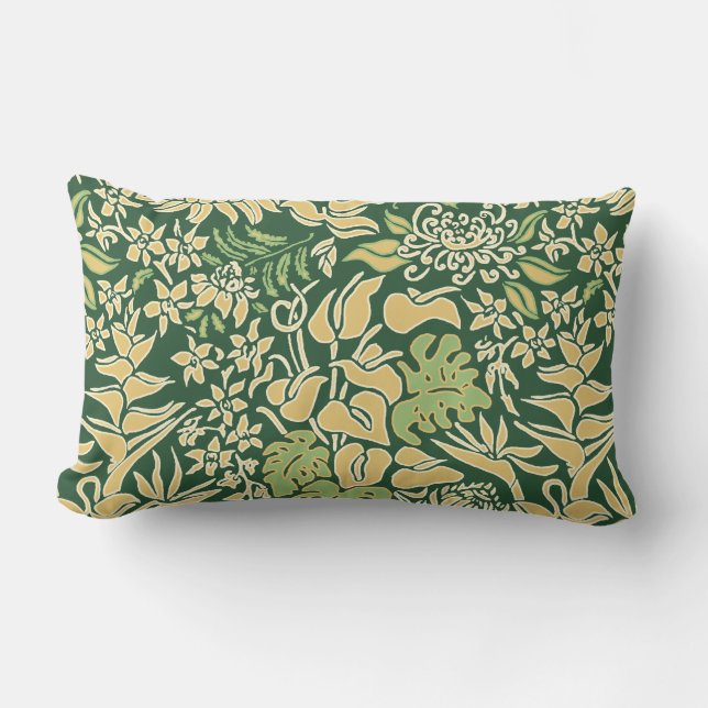 Kauai Morning Hawaiian Protea Floral Reversible Lumbar Pillow (Front)