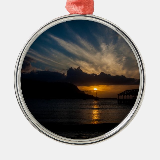 Kauai Sunset Metal Ornament (Front)