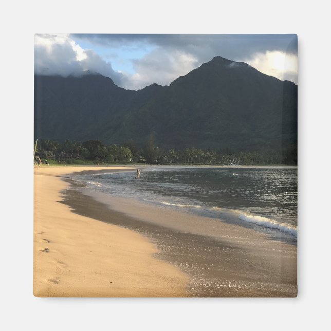 Kauai Surf Co. Hanalei Beach Réfrigérateur Magnet (Devant)