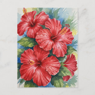 Kauai Tropical Flowers watercolor Postcard