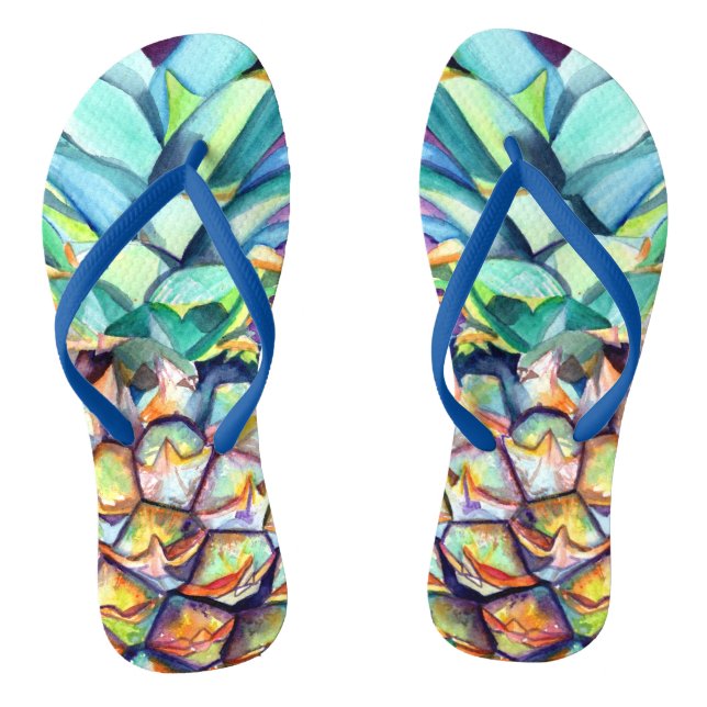 Kauai Tropical Pineapple Flip Flops (Footbed)