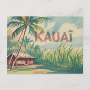 Kauai  Vegetation village hut Postcard