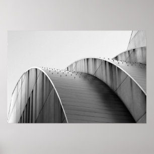 Kauffman Centre Black and White Curves Kansas City Poster