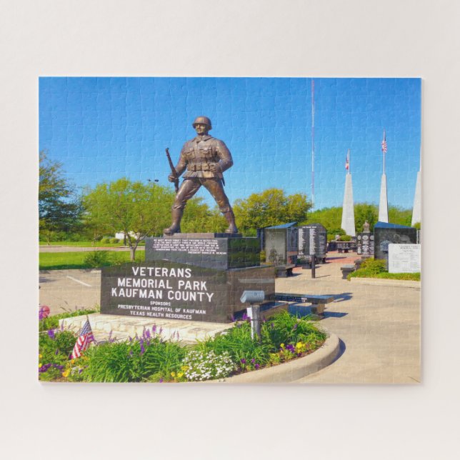 Kaufman County Veterans Memorial Normandy France Jigsaw Puzzle (Horizontal)