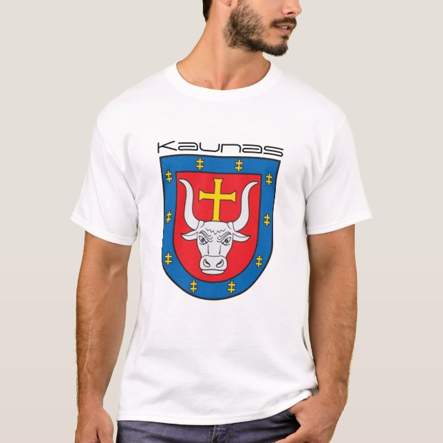 Kaunas old CoA in front - small Vytis in the back T-Shirt (Front)