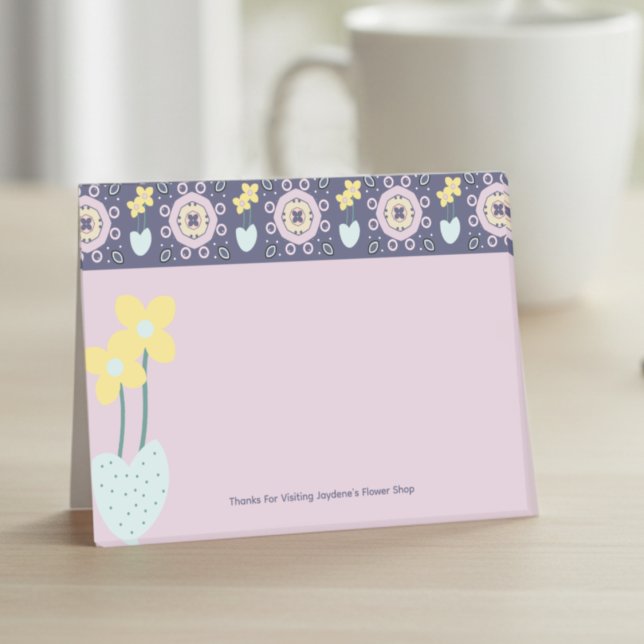 Kawaai Pastel Flowers Post-it Notes (Adorable kawaii post it notes with a custom message at the bottom. Home or work.)