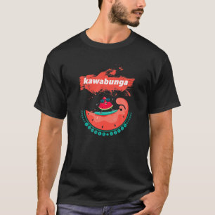 Kawabunga Summer Vibes Cute Watermelon Surfer T-Shirt