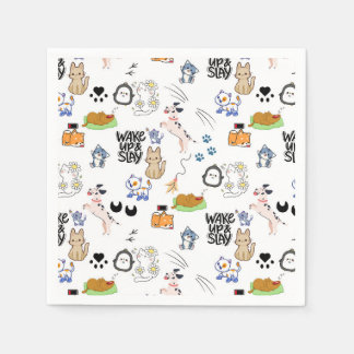 Kawai Pet Lover Cute Seamless Pattern Napkin