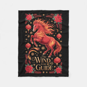 Kawaii 2026 Horse Lady Wind My Guide Zodiac Rider Fleece Blanket