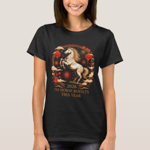 Kawaii 2026 Horse Royalty Zodiac Lady Fortune Eque T-Shirt