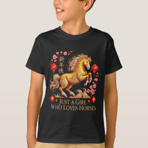 Kawaii 2026 Just Girl Who Loves Horses Zodiac Cowg T-Shirt