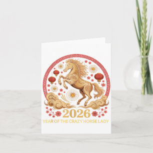 Kawaii 2026 Year Of Crazy Horse Lady Lunar Girl Zo Card