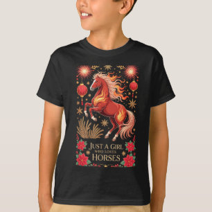 Kawaii 2026 Year Of The Horse Zodiac Cowgirl Fortu T-Shirt