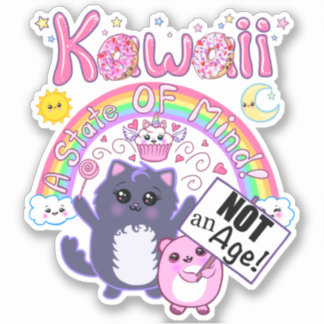Kawaii: A State of Mind, Not an Age! Car Sticker 