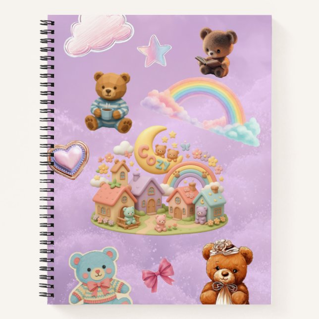 Kawaii Aesthetic Spiral Notebook (Front)