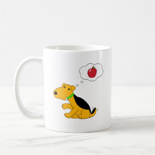 Kawaii Airedale Terrier Dog Thinking of an Apple Coffee Mug