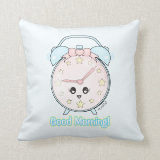 Kawaii Alarm Clock Throw Pillow