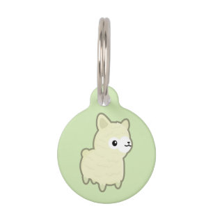 Kawaii alpaca pet tag