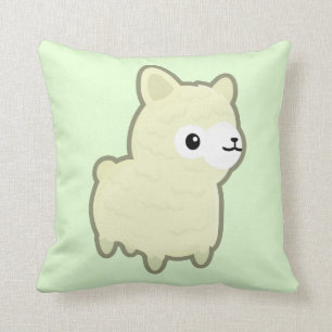 Kawaii alpaca throw pillow