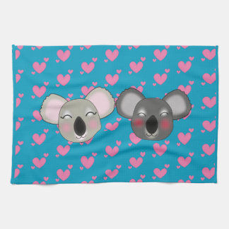 Kawaii amusants koalas dans l'amour serviette de c