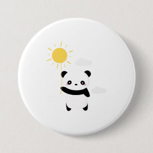 Kawaii and cute panda sunshine 3 inch round button