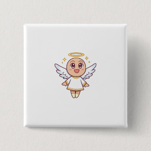 kawaii angel 2 inch square button